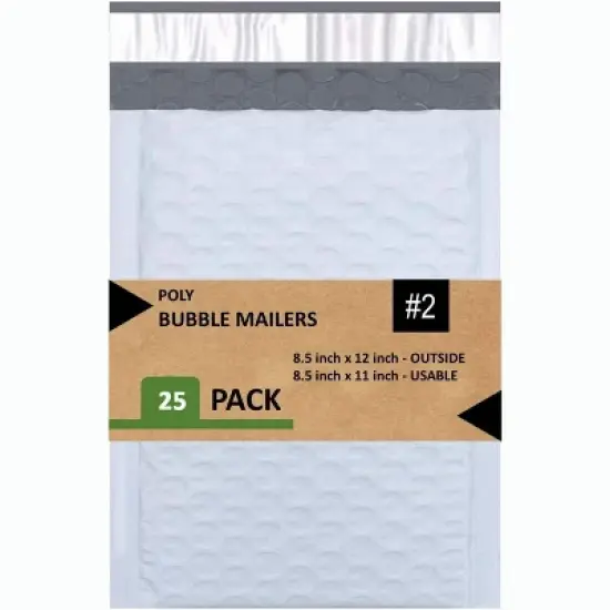 Link Size #2 8.5"x12" Poly Bubble Mailer Self-Sealing Waterproof Shipping Envelopes Pack Of 10/25/50/100/200 image {8}