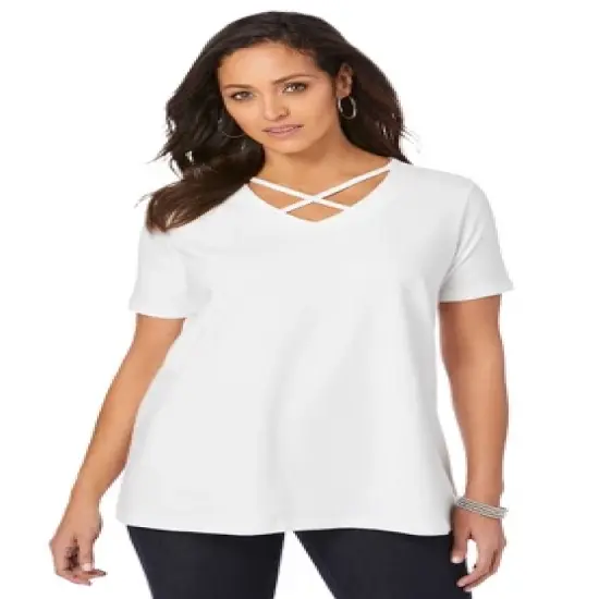 Jessica London Women&rsquo;s Plus Size Crisscross Strap Tee image {3}