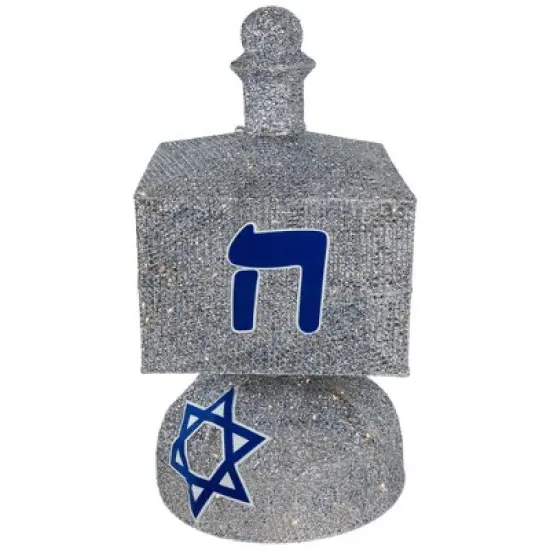 Northlight LED Lighted  Dreidel Outdoor Decoration - 37" - Clear Lights - Silver image {3}