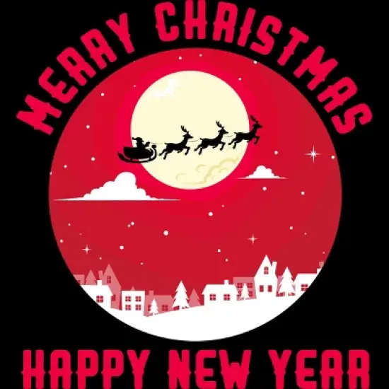 Junior's Design By Humans Merry Christmas - Happy New Year By thriftjd T-Shirt image {1}