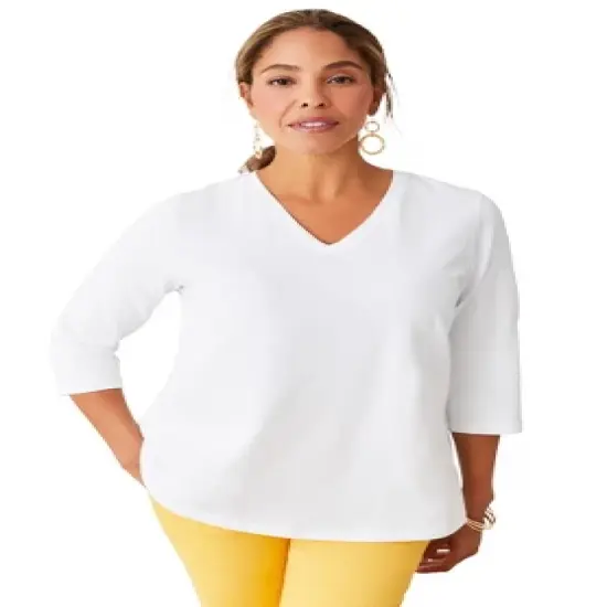 Jessica London Women&rsquo;s Plus Size V-Neck Tee image {3}