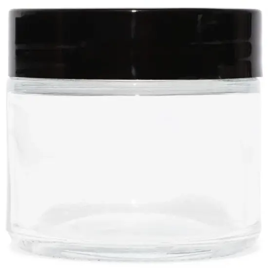 Juvale 24 Pack Clear Round Plastic Jars with Black Lids, 2oz Empty Food Storage Containers for Spice, Powder and Cooking Oil image {5}