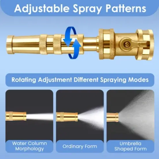 Syemin Landscape Equipment Parts and Accessories, Heavy-Duty Adjustable Twist Hose Nozzle, Versatile, Easy to Use, Gold, 1.18"*1.18"*4.06" image {4}