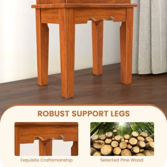 Costway Vintage Jewelry Armoire Cabinet Chest Big Storage Box Organizer with Drawers & Mirror image {7}