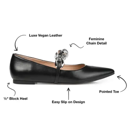 Journee Collection Womens Metinaa Ballet Pointed Toe Slip On Flats image {7}