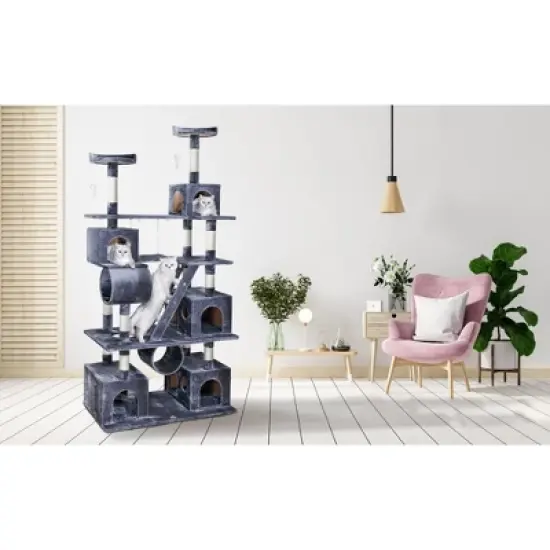 Go Pet Club 87" Cat Tree Climber with Swing and Sisal Scratching Post F216 image {4}