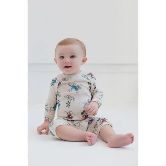 Disney Mickey Mouse Donald Duck Goofy Baby Snap Sleep N' Play Coverall Newborn to Infant image {1}