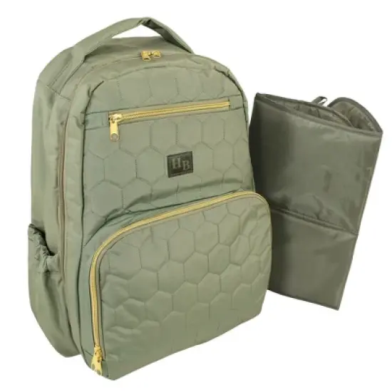 Hudson Baby Premium Diaper Bag Backpack and Changing Pad, Olive, One Size image {5}