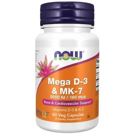 Mega D-3 & MK-7 by Now Foods  -  60 VegCap image {3}