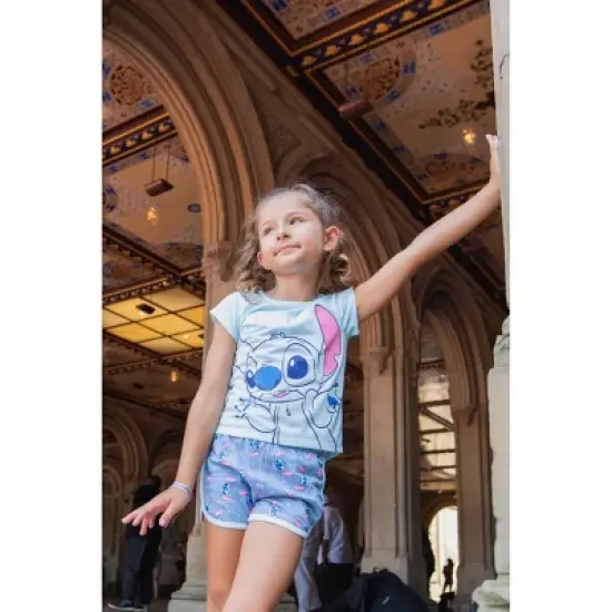 Disney Minnie Mouse Lilo & Stitch Descendants Evie Uma Girls T-Shirt and French Terry Shorts Outfit Set Toddler to Big Kid  image {2}