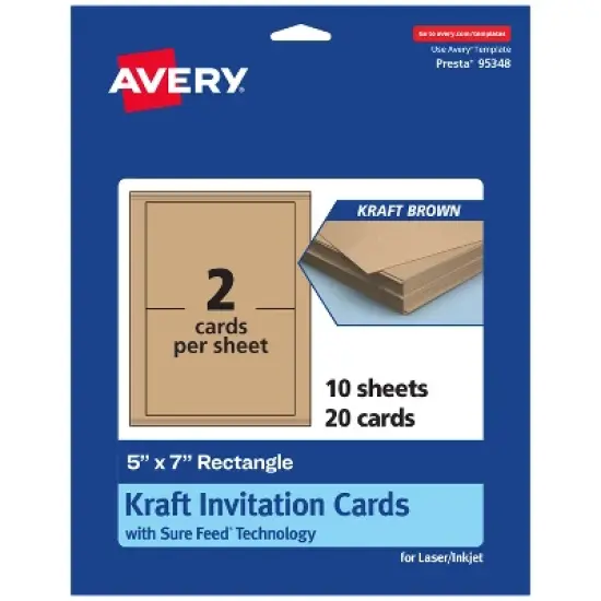 Avery Printable Rectangle Cards, 5" x 7", Kraft Brown, 20ct image {8}