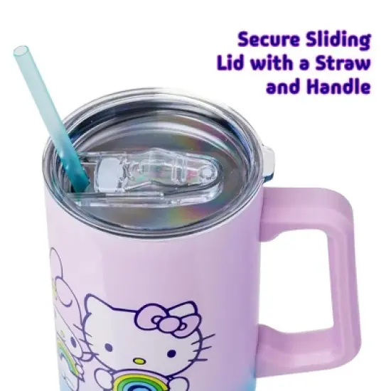 Silver Buffalo Sanrio Hello Kitty and Friends Rainbow Stainless Steel Tumbler | 40 Ounces image {2}
