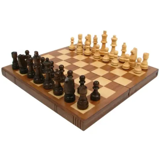 Toy Time Book-Style Chess Board With Staunton Chessmen - Walnut image {1}