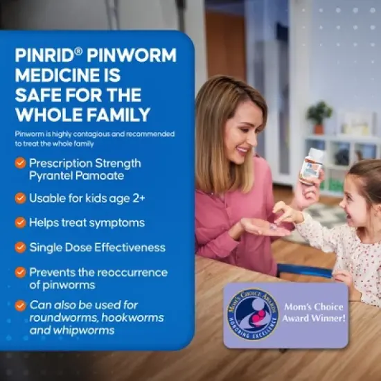 Pin-Rid | Pinworm Treatment | Pyrantel Pamoate 250 mg  12 Chewable Tablets | Family Size image {3}