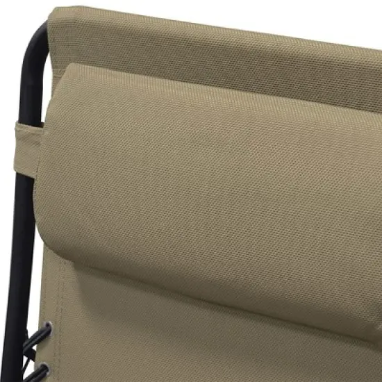 Caravan Sports Zero Gravity Outdoor Portable Folding Camping Lawn Deck Patio Pool Recliner Lounge Chair for Adults, Adjustable Headrest, Beige image {4}