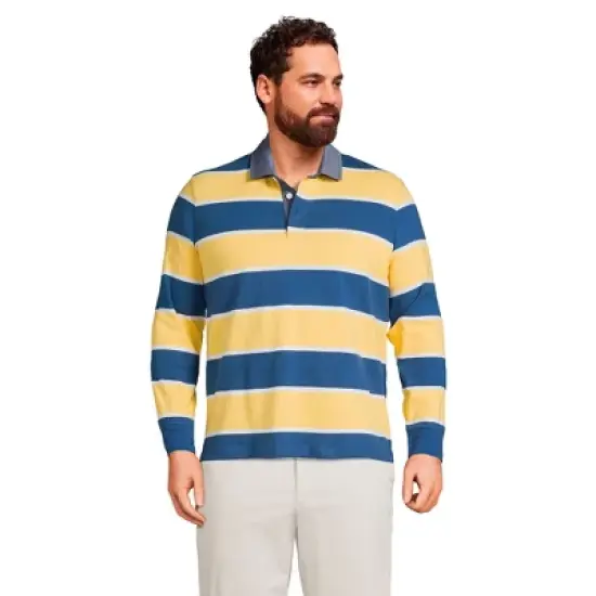 Lands' End Men's Long Sleeve Solid Rugby image {6}