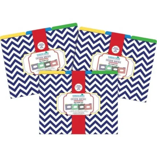 Barker Creek Nautical Chevron 14pt Letter-Size File Folders: 36 Multicolored Paper Folders, Top Tab, 50 Sheet Capacity image {2}