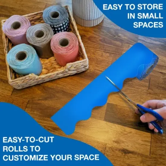 Carson Dellosa Education 65' Blue Rolled Scalloped Bulletin Board Borders (1 roll) image {4}