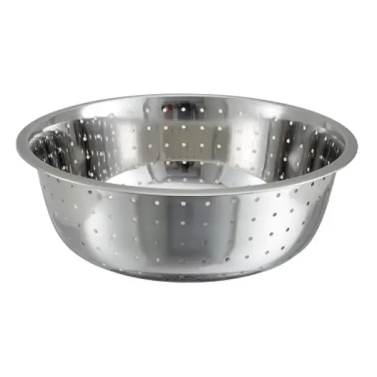 Winco Chinese Style Colander, Stainless Steel, 5mm Holes image {3}