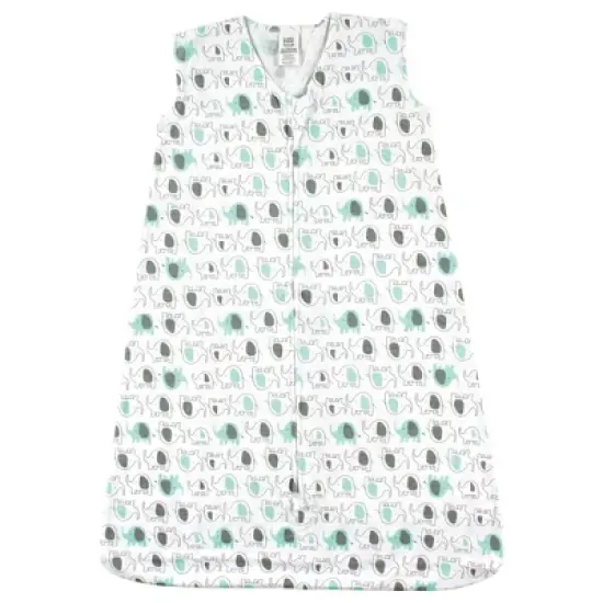Luvable Friends Baby Sleeveless Jersey Cotton Sleeping Bag, Sack, Blanket, Mint Elephants Jersey image {1}