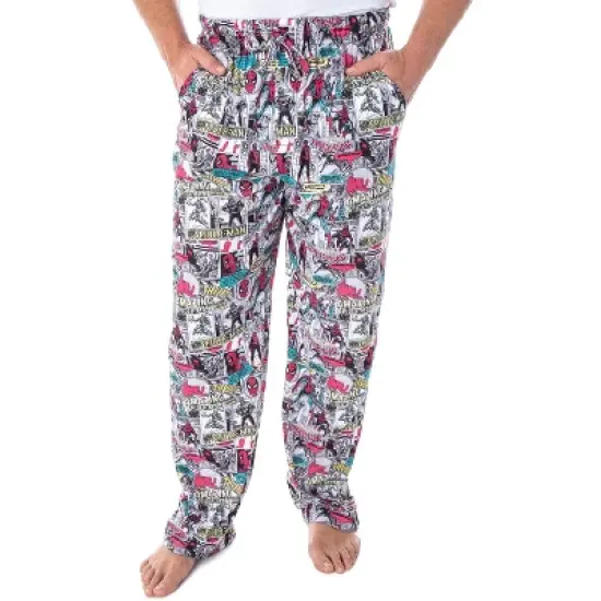 Marvel Men's Spiderman Vintage Comic Book Print Sleep Lounge Pajama Pants Vintage Spidey Comics image {4}