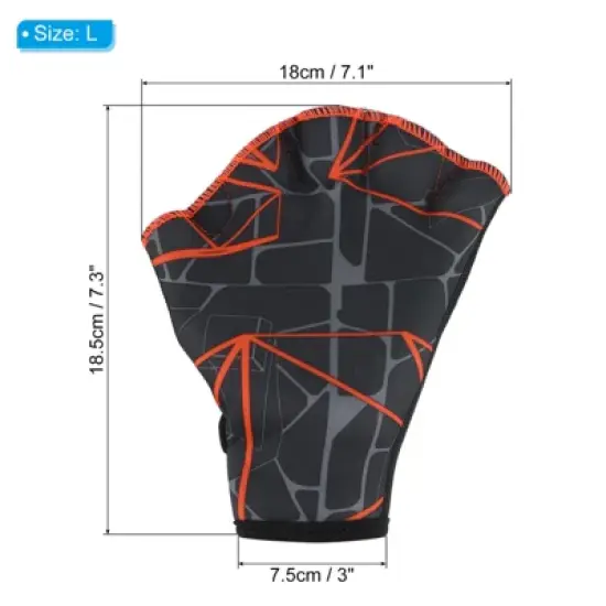 Unique Bargains Swimming Diving Training Resistance Webbed Aquatic Gloves 2 Pairs image {1}