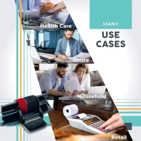 CATIGA IR-40T Thermal Roller Cartridge for Printing Calculators and Adding Machines, Black/Red, Pack of 2 image {5}