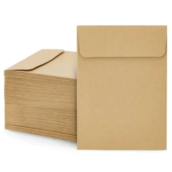 Juvale 100 Pack Small Seed Saving Envelopes - 4.5x3.25 Self Adhesive Blank Packets for Coins, Stamps (Brown) image {8}
