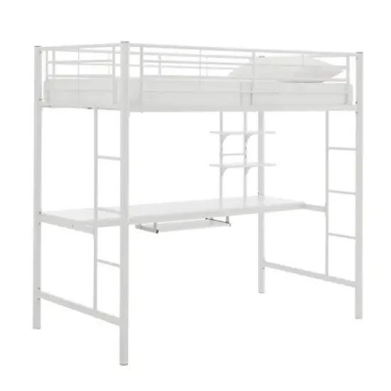 Full Analise Metal Loft Bed with Wood Desk - Saracina Home image {4}