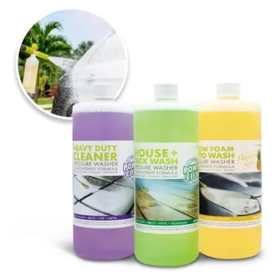 Sun Joe 3 Pack Pressure Washer Concentrate Trio, House and Deck Wash, Auto Foam, and All Purpose Cleaner, Biodegradable Detergent, Multi, SPX-ASST3Q image {6}