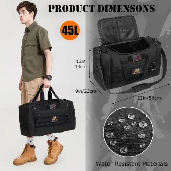 45L Large Duffle Bag for Men & Women, Tactical Military Duffle Bag for Travel Weekender, Gym Bag, Large Sports Bag image {3}