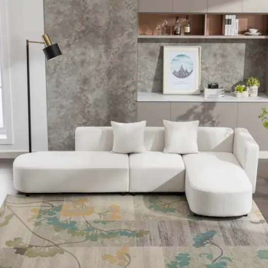 110.2" Modern Style Upholstered Curved Sofa Couch-ModernLuxe image {1}
