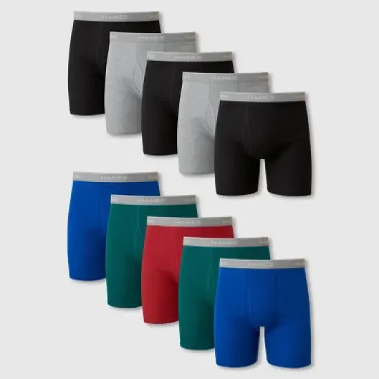 Hanes Red Label Men's Super Value Boxer Briefs 10pk - Assorted Colors image {4}