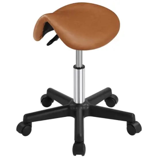 Yaheetech Rolling Saddle Stool Hydraulic Adjustable Salon Chair image {9}