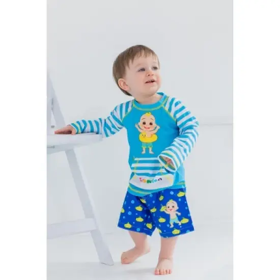 CoComelon JJ Toddler Boys Rash Guard and Swim Trunks Outfit Set image {1}