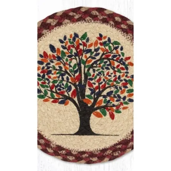 Earth Rugs Rustic Tree of Life Round Jute Trivet &ndash; 10" Heat Resistant Table Mat image {2}