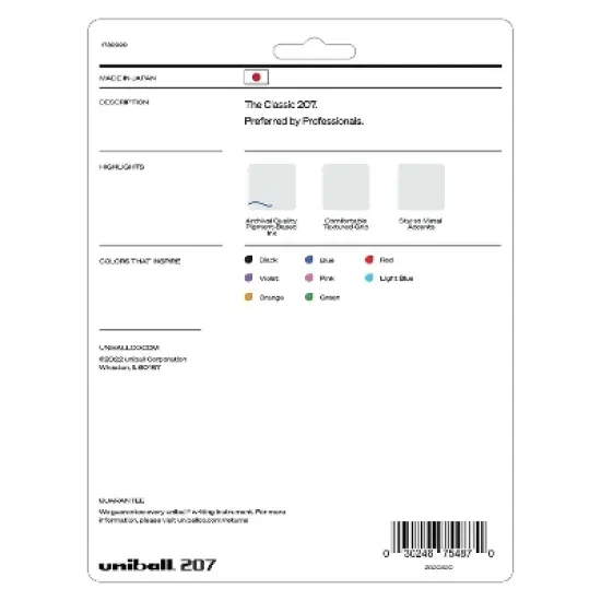 uni-ball uniball 207 Fashion Retractable Gel Pens Medium Point 0.7mm Assorted Ink 8/Pack (1739929) image {3}