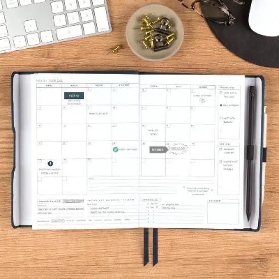 At-A-Glance Foundation Undated Planner 8.5"x6.75" Blue: Non-Toxic Acid-Free Paper, Weekly & Monthly Agenda, Adult Stationery image {9}