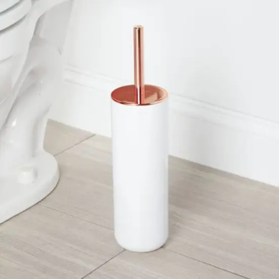 mDesign Plastic/Stainless Steel Toilet Bowl Brush and Holder image {1}