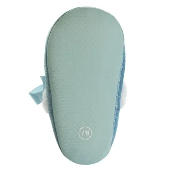 Disney Frozen Girl Slippers - Elsa and Anna Plush Lightweight Warm Comfort Soft Aline House Shoes - Blue ribbon (sizes 5-12 Toddler-Little Kid) image {6}