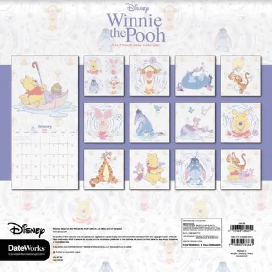 Disney 2026 Winnie The Pooh 12"x12" Wall Calendar image {3}