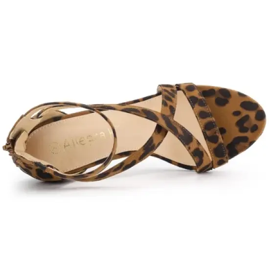 Allegra K Women's Zipper Ankle Strap Stiletto Sandals image {4}