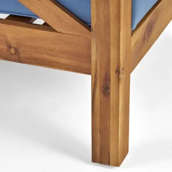 Modern Patio Arm Chair,High-quality Patio Chair With Cross-back Acacia Wood Frame,Patio Chairs With Traditional Slatted Seating-Maison Boucle image {6}