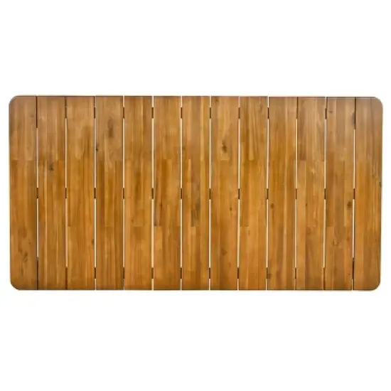 67'' Outdoor Acacia Wood Dining Table with Slatted Top,Weather-Resistant Patio Table for Deck or Backyard-The Pop Home image {5}