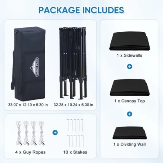 EAGLE PEAK Outdoor Changing Room 8x4, 2 Room Pop Up Portable Changing Room, Sun Shelter, Portable Dressing Room image {8}