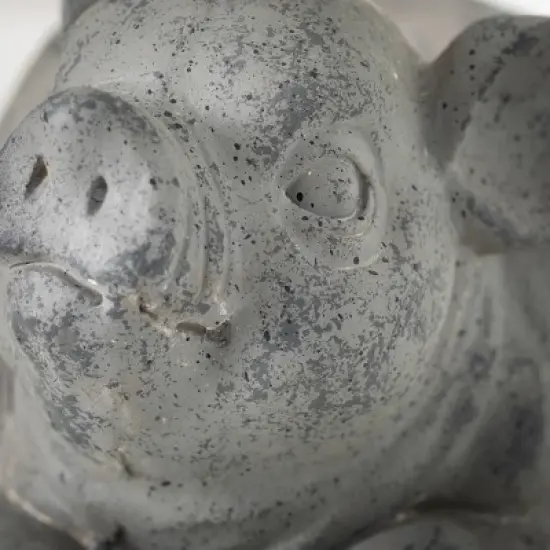 7.75"H Sullivans Charcoal Piglet Planter, Gray image {1}