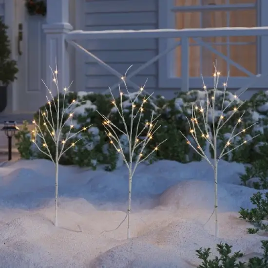 3pc LED Faux Birch Twig Christmas Novelty Sculpture Light Warm White - Wondershop&trade; image {1}