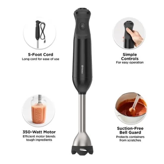Vitamix 2-Speed Hand Immersion Blender Bundle with Whisk and Jar Black: Stainless Steel, 350W, Hand Held, Food Processor image {2}