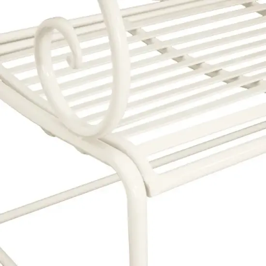 41" Retro Outdoor Garden Bench,Metal Patio Leisure Armrest Bench,2-3 Seater Metal Cut Out Backrest Park Leisure Bench-Coolbibila image {6}