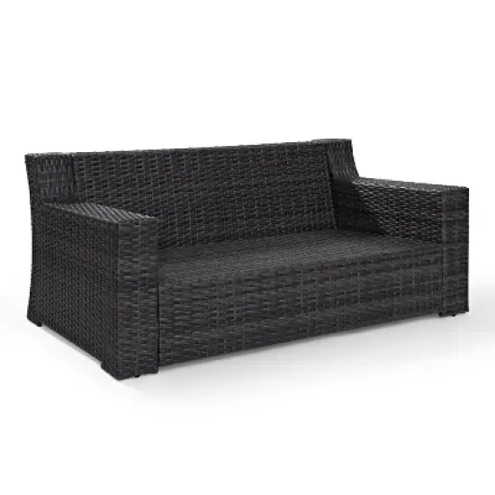 Beaufort Outdoor Wicker Loveseat - Mist - Crosley image {7}